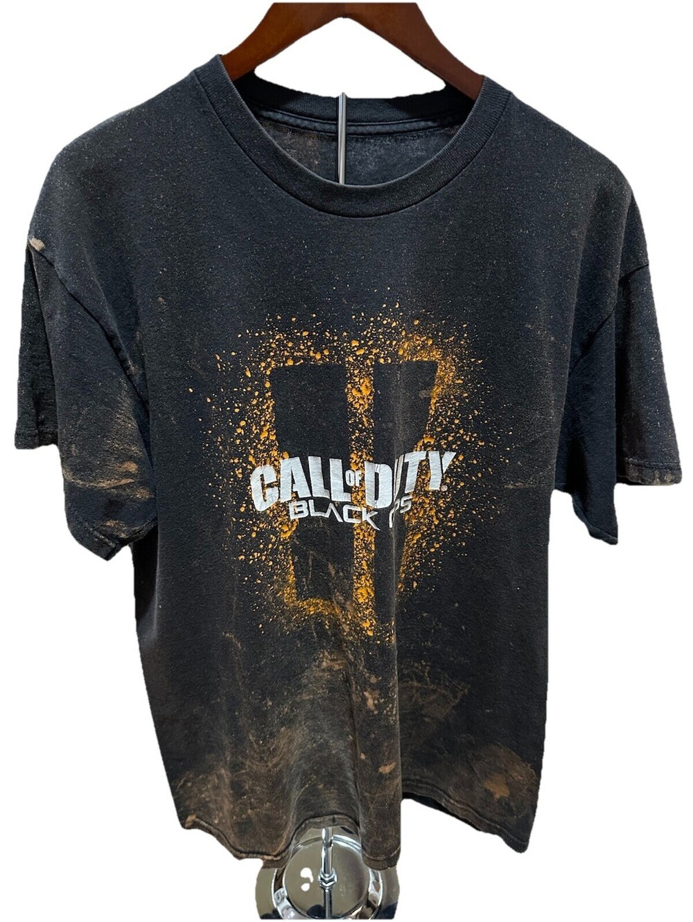 Call of Duty Black Ops 3 T Shirt Mens L Distressed Fade Grunge Gamer Tee
